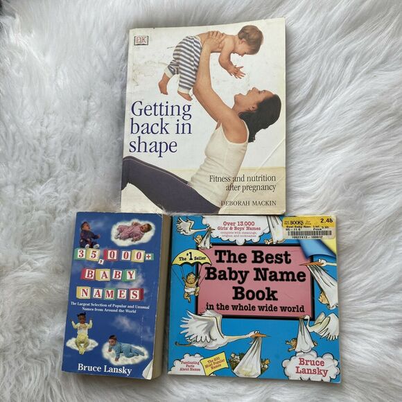 Baby Names & Post Natal Fitness Books Maternity Name Meanings Kids Bundle of 3 - Picture 1 of 7